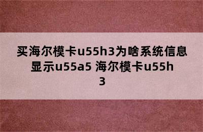 买海尔模卡u55h3为啥系统信息显示u55a5 海尔模卡u55h3